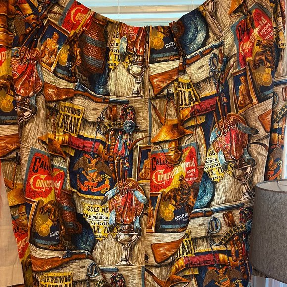 VINTAGE Country Cowboy Western Blackout Curtains 2